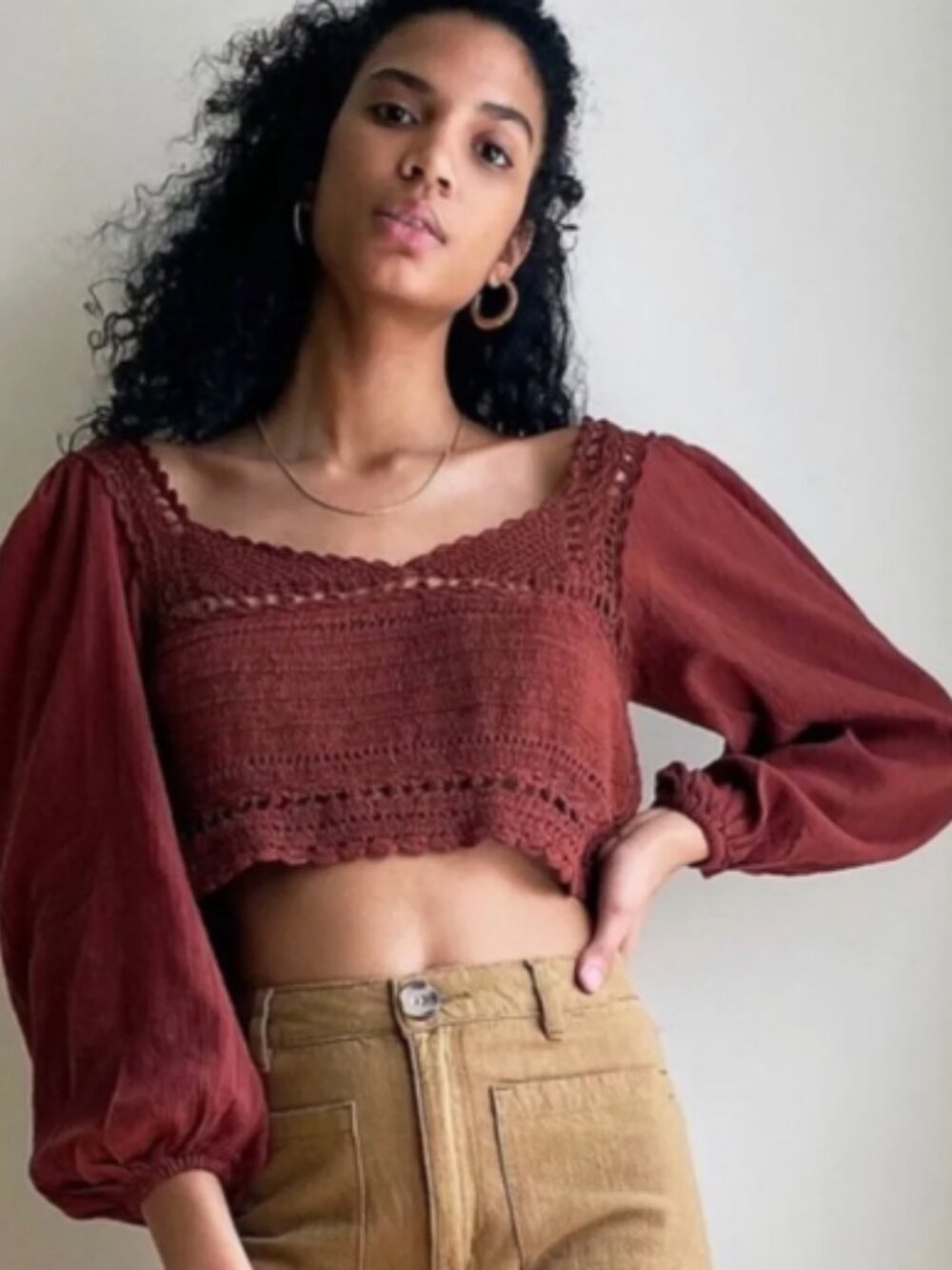 Free People Megan Crochet Top - M